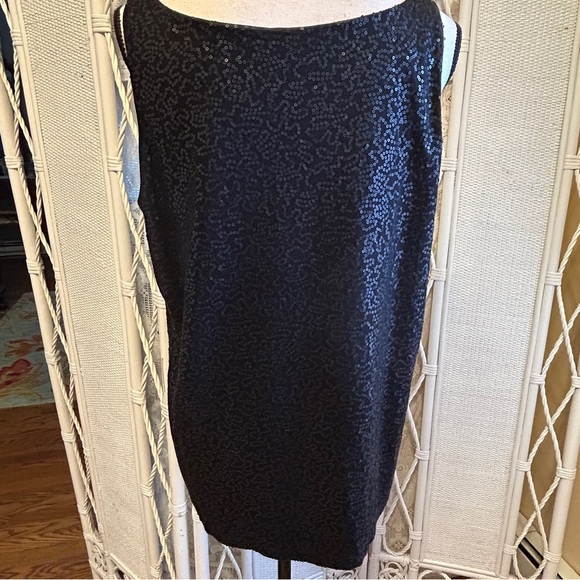 Talbots Black Sequin Tank Top Sleeveless Sparkly Party Cocktail Plus Size 2X P - Picture 7 of 15